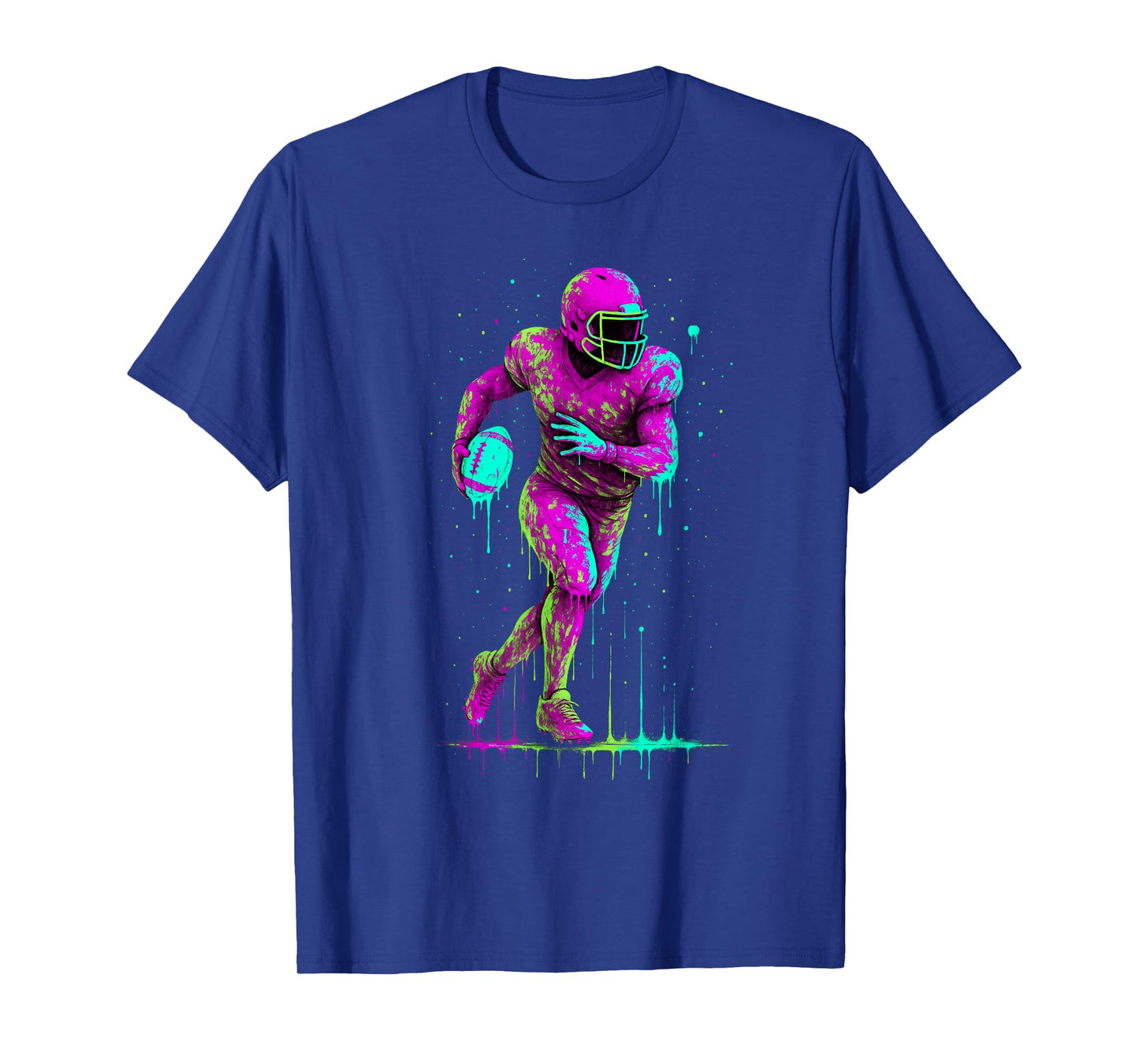 Football Drip Ice Painting Colorful T-Shirt