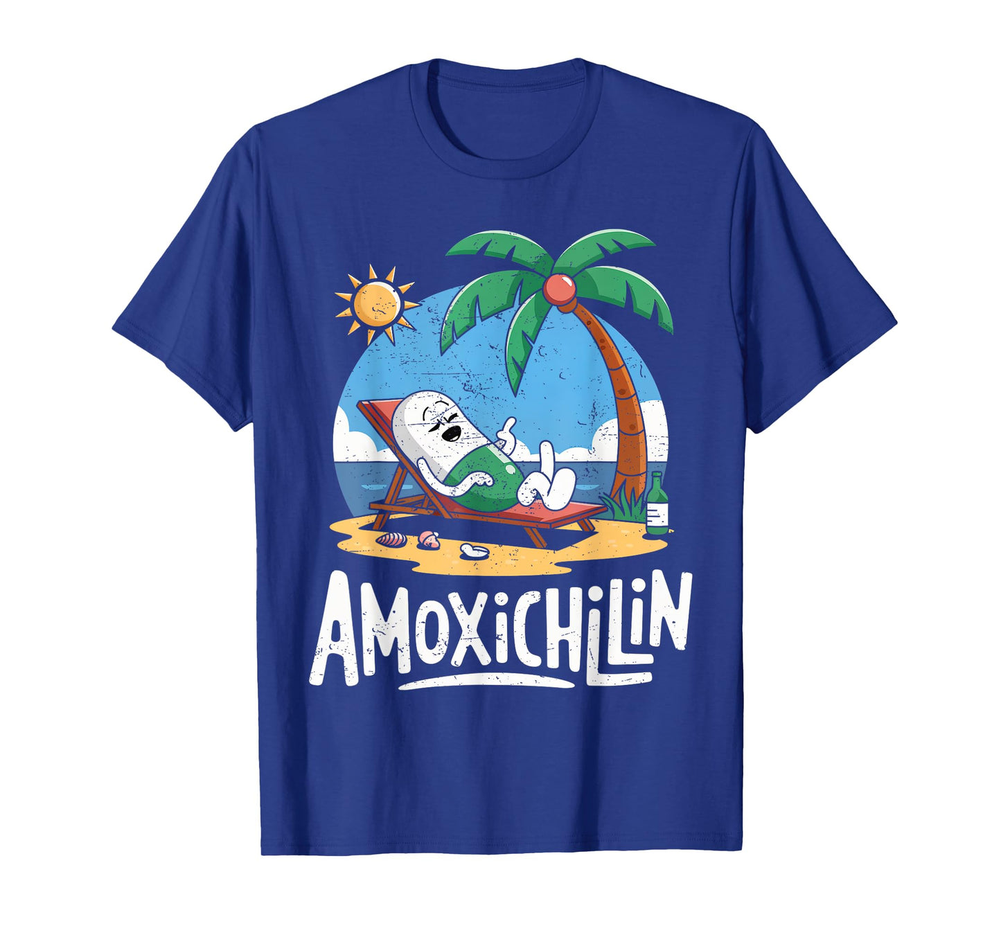 Amoxichillin Funny Pill Beach Vacation Pharmacy Technician T-Shirt