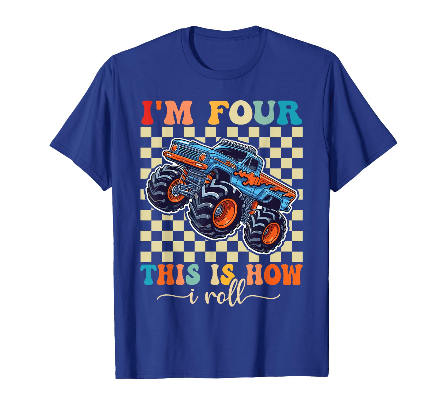 4th Birthday Monster Truck 4 Year Old Boys Monster Truck T-Shirt
