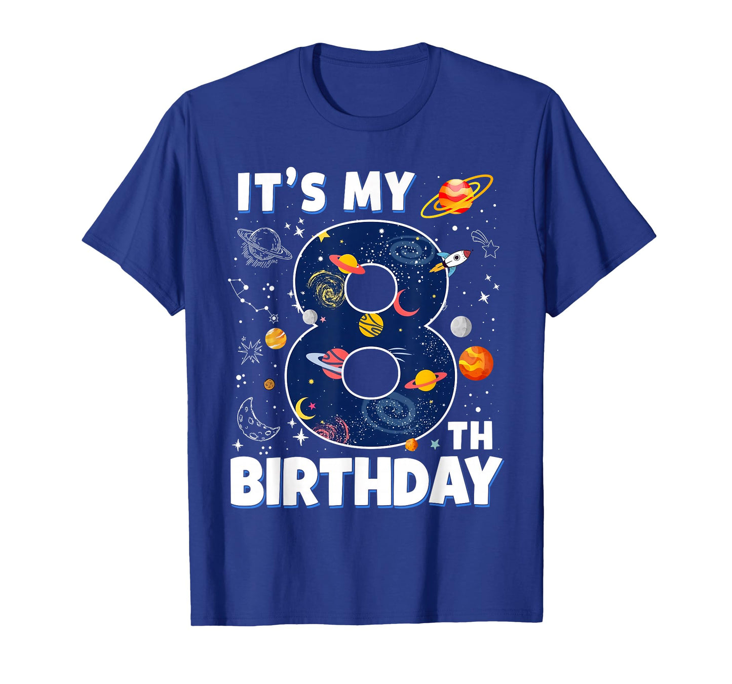 It’s My 8th Birthday 8 Year Old Astronaut Space Party Outfit T-Shirt
