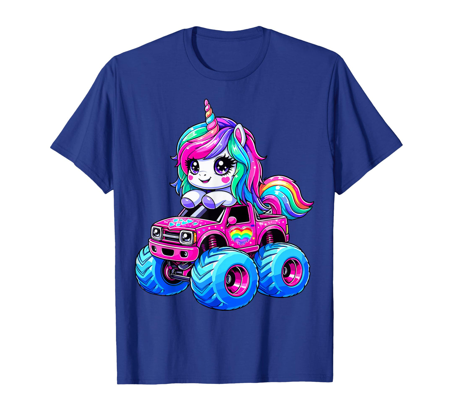 Cute Unicorn Riding Monster Truck T-Shirt