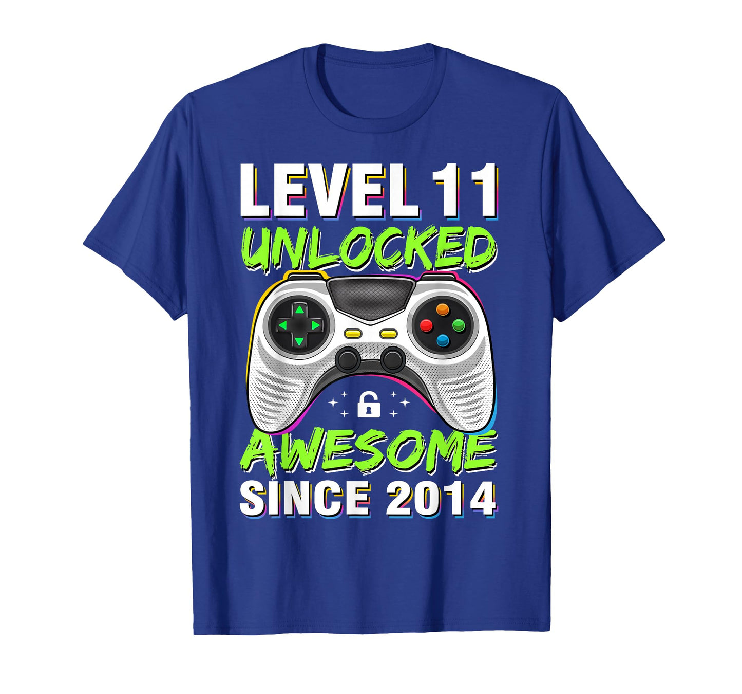 Level 11 Unlocked Awesome Since 2014 11th Birthday Gaming T-Shirt