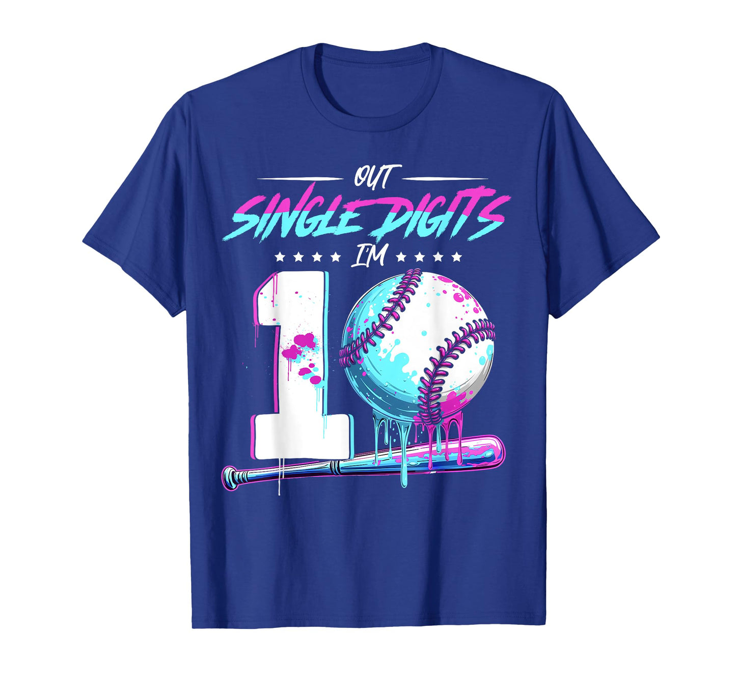 Baseball 10 Years Old Birthday Double Digits 10 Birthday Boy T-Shirt