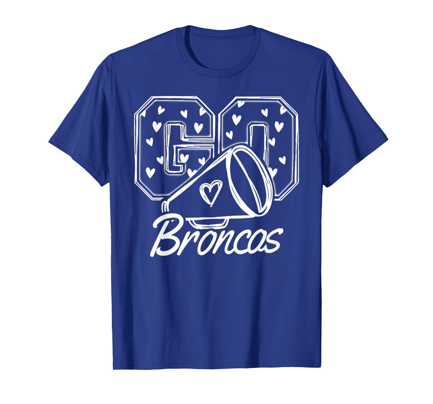 Vintage Broncos High School Go Broncos Pride Heart T-Shirt