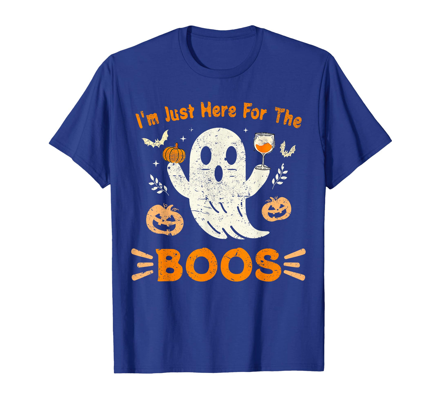 I'm Just Here For The Boos Funny Ghost Retro Halloween T-Shirt