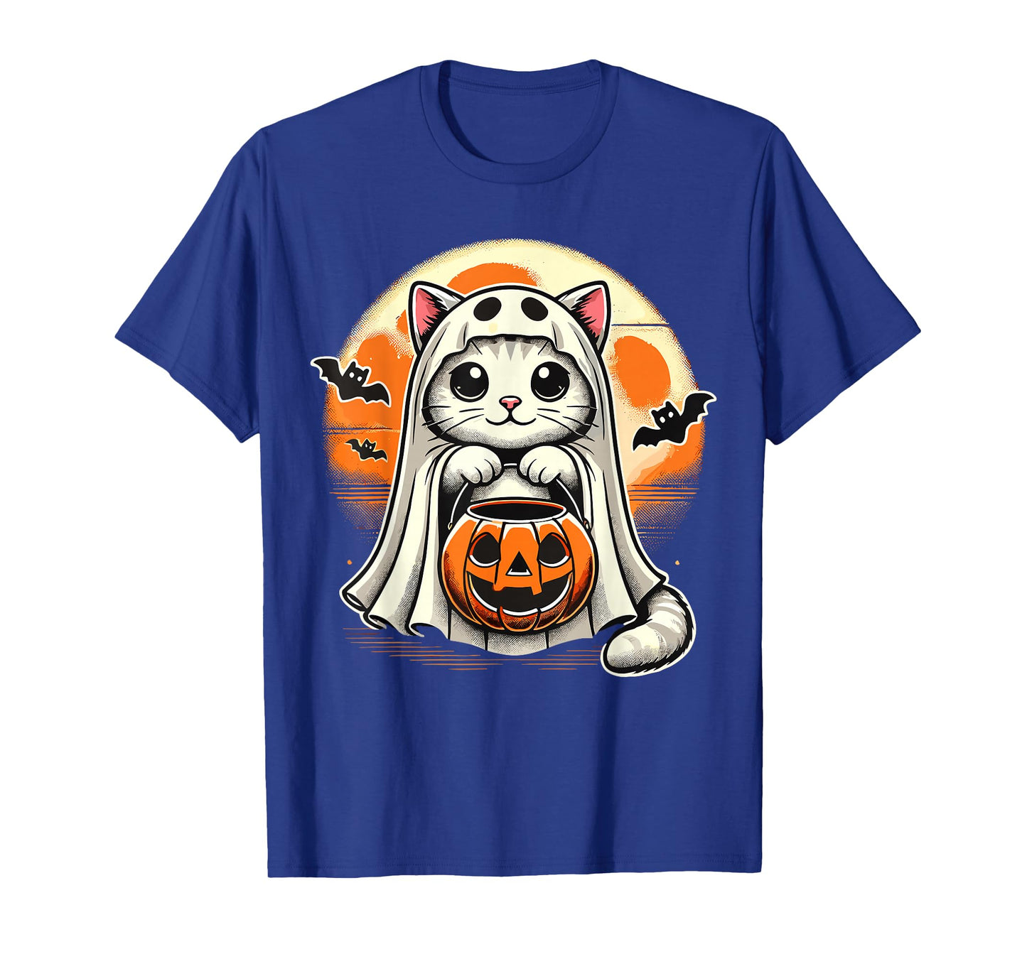 Cat Ghost Halloween Funny Cat T-Shirt