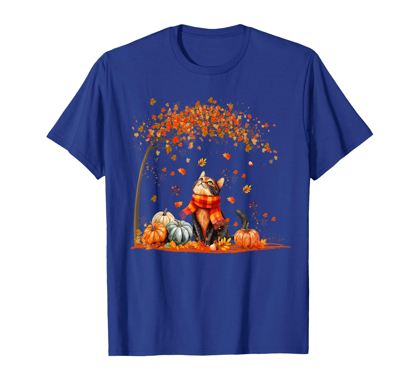 Cute Cat Leaf Fall Autumn Shirt for Cat Lovers T-Shirt