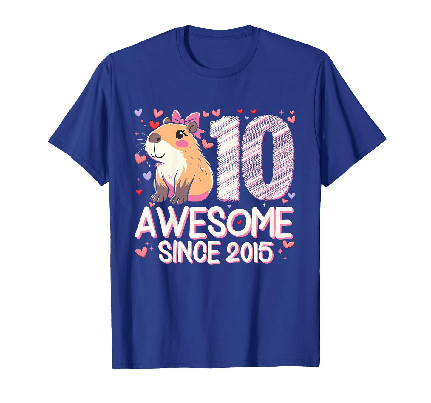 Kids 10 Years Old Capybara Gifts For Girls 10th Birthday Party T-Shirt