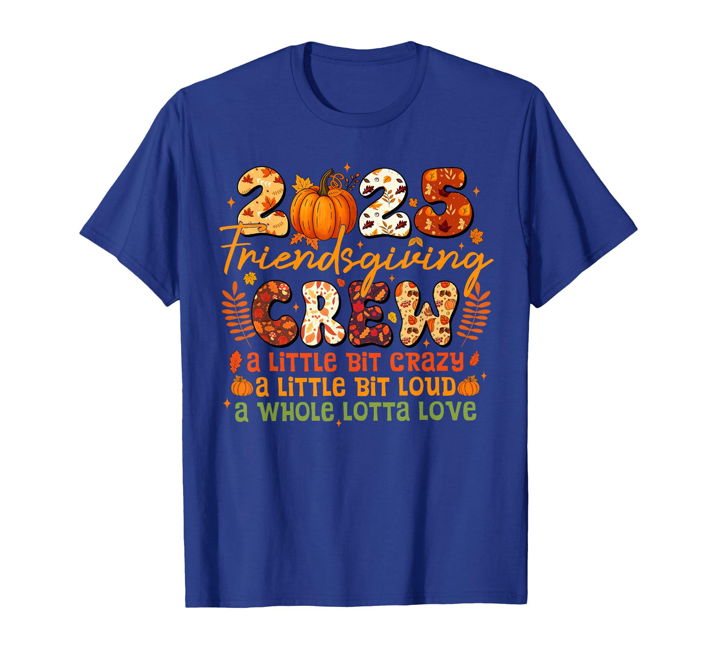 2025 Friendsgiving Crew Matching Funny Thanksgiving Pumpkin T-Shirt