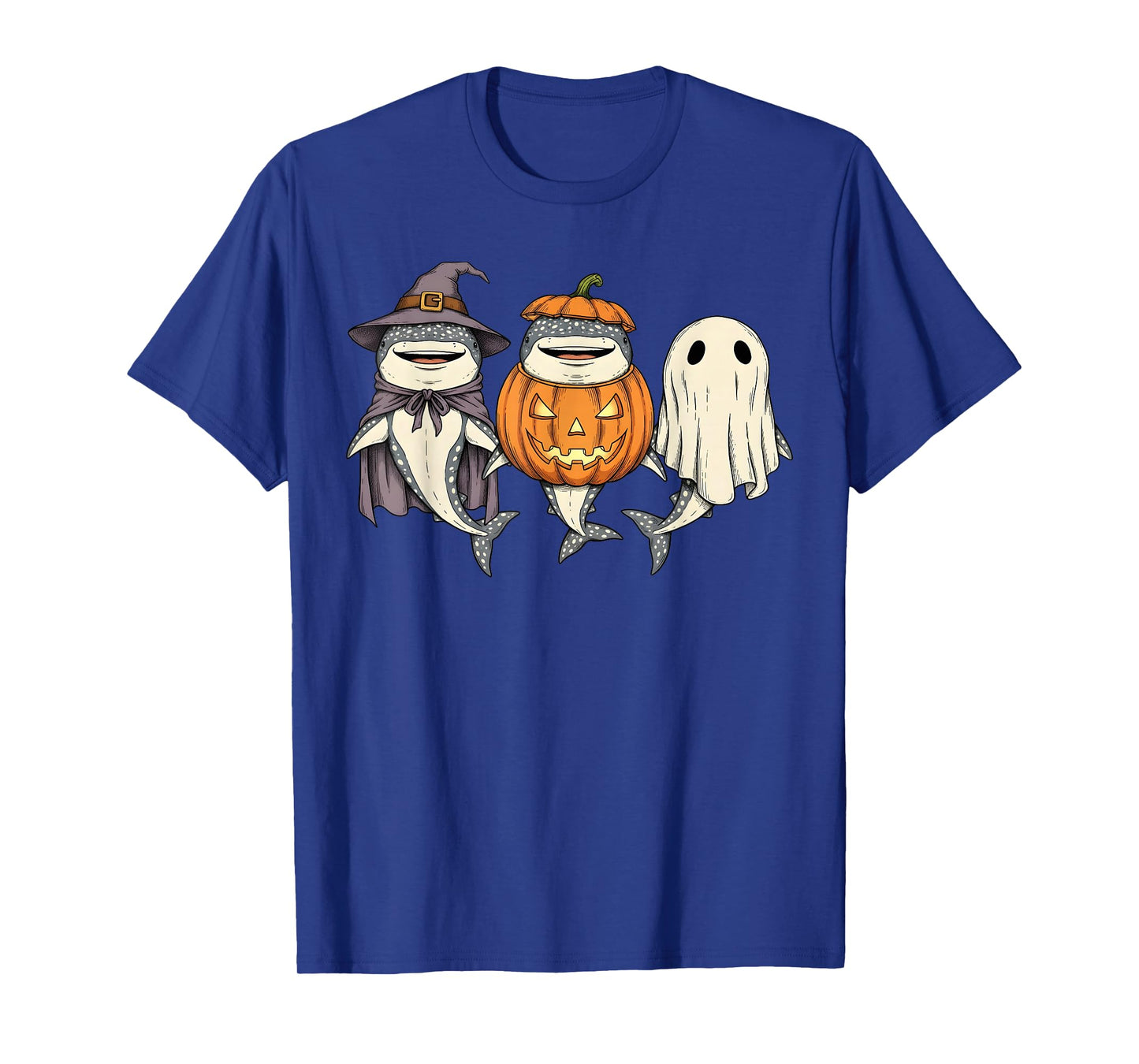 Spooky Whale Shark Lover Pumpkin Halloween Ghost T-Shirt