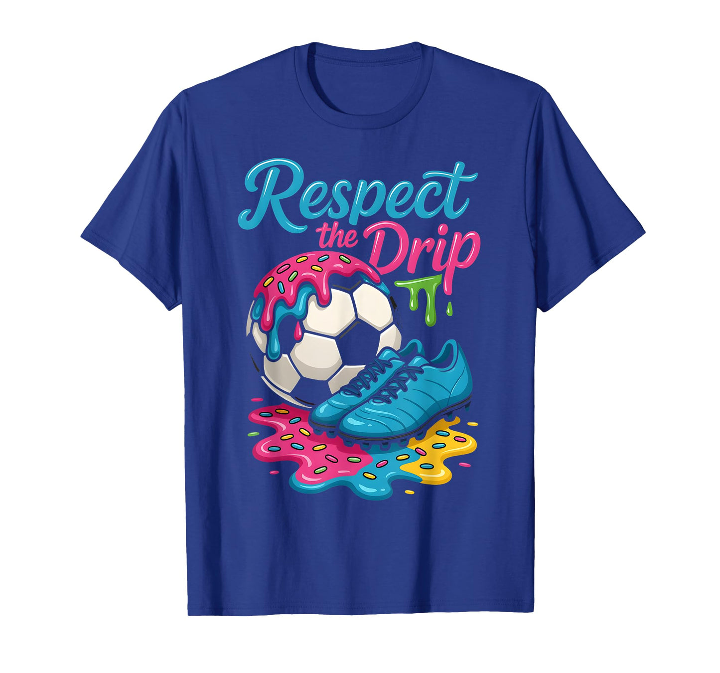 Soccer Drip Boys Girls Ice Cream Drip With Sprinkles Summer T-Shirt