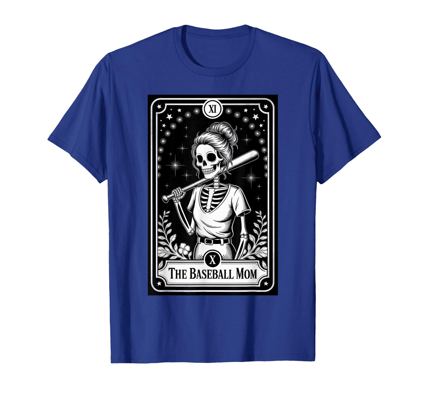 Funny Baseball Halloween Tarot Card Baseball Skeleton Mom T-Shirt