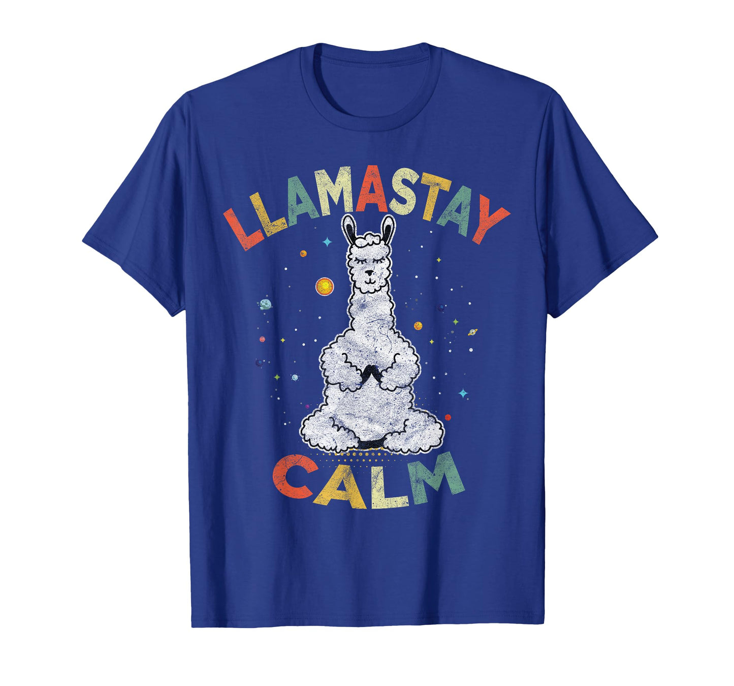 Cute Yoga Llama Stay Calm Alpaca Retro Vintage TShirts Tee