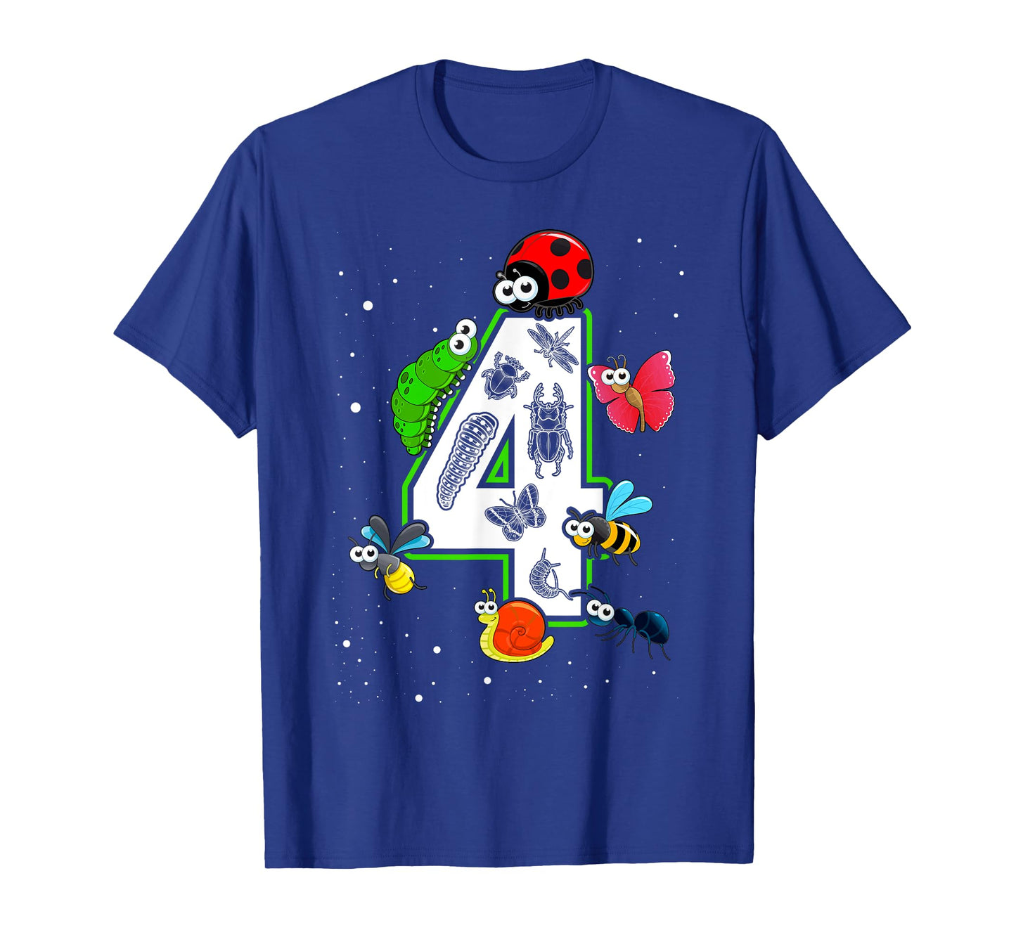 Bugs and Insects Nature Lover 4 Year Old 4th Birthday Party T-Shirt