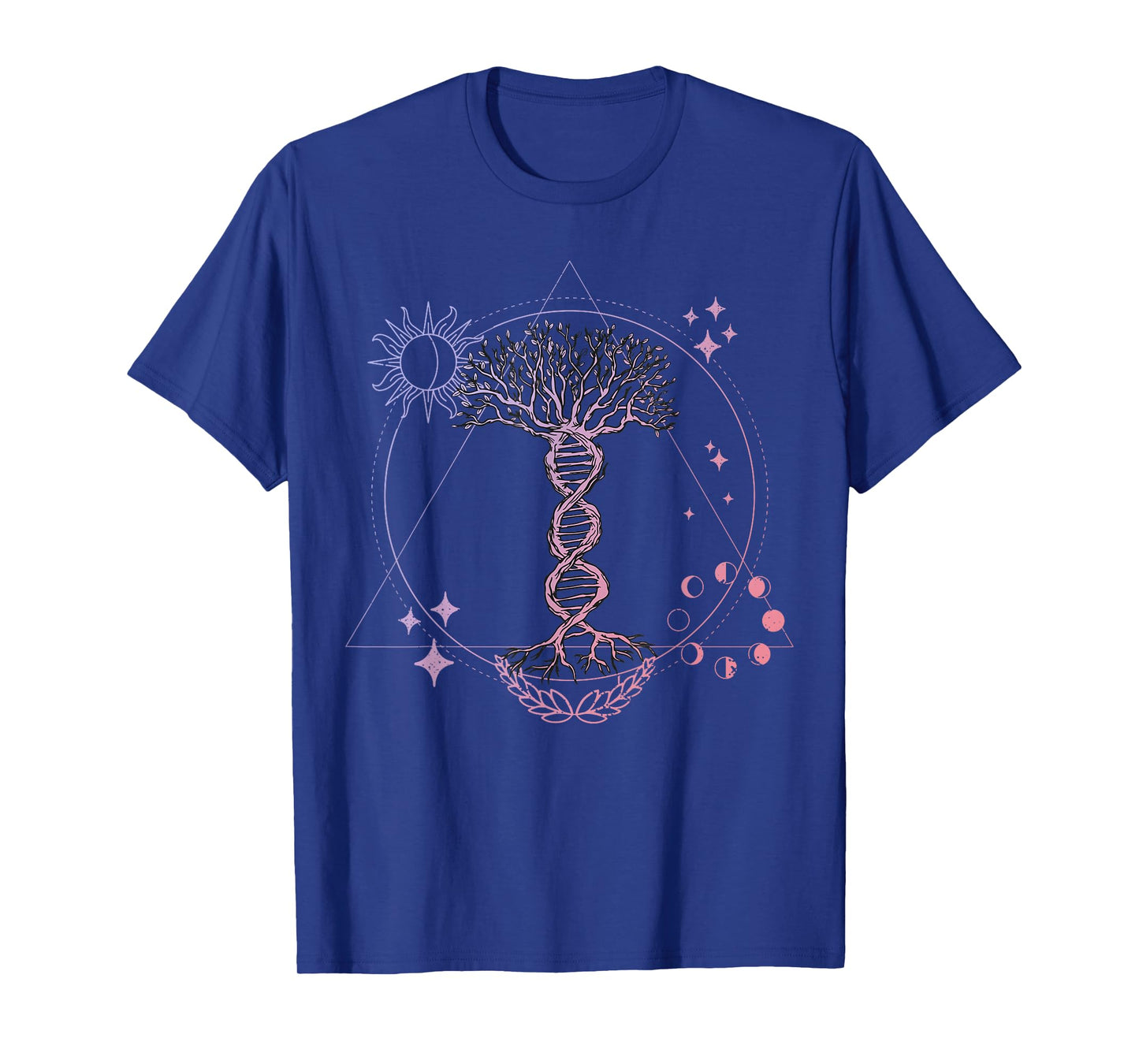 Triangle Phases Moon and Tree Life DNA - Esoteric Geometry T-Shirt