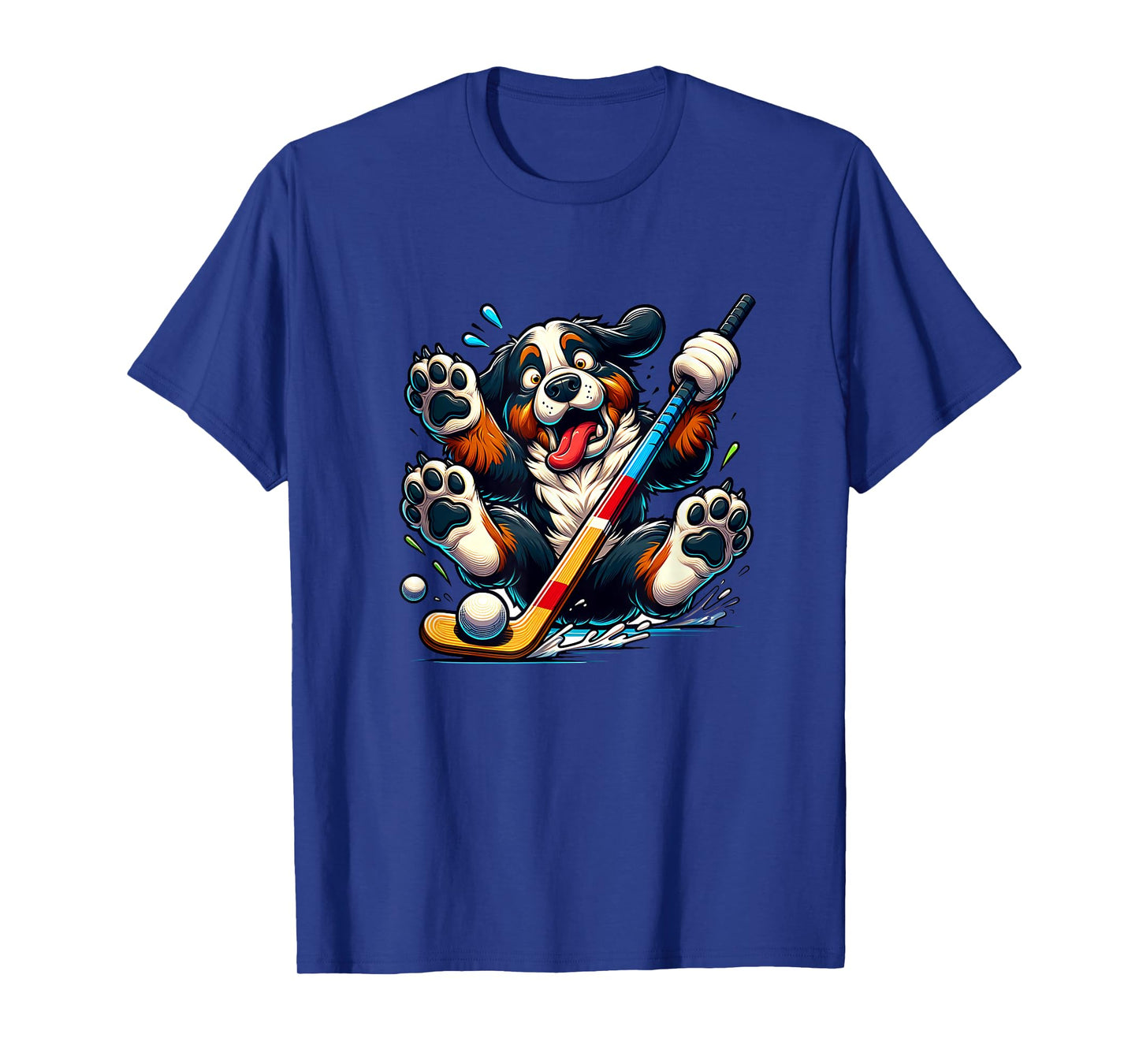 Hockey Puppy Bernese Mountain Dog Ice Rink Fun T-Shirt