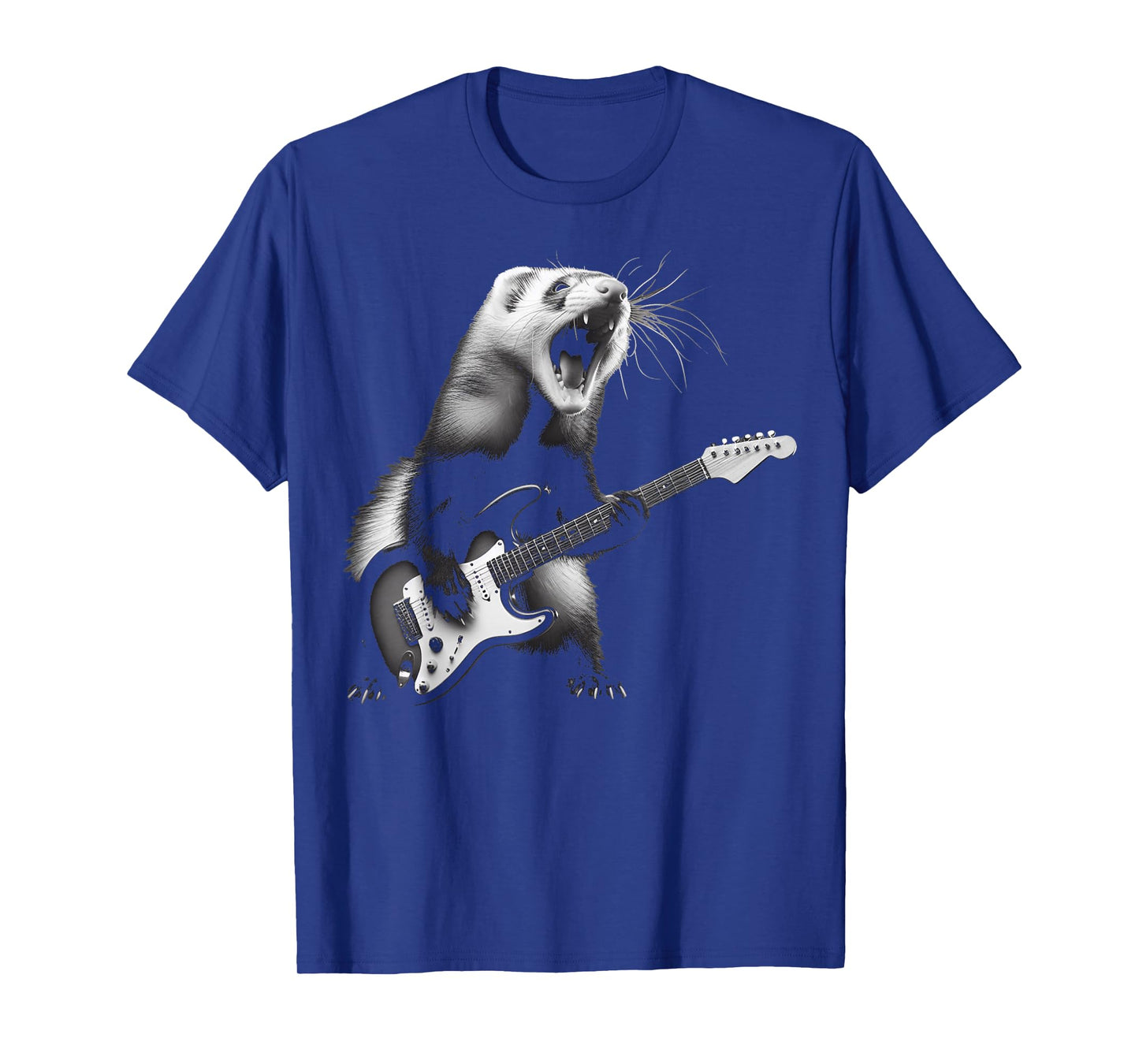 Ferret Playing Guitar Rock and Roll Rock Star Men Women Kids T-Shirt