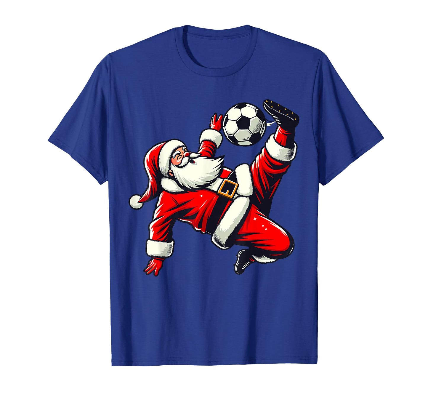 Santa Plays Soccer Bicycle Kick, Christmas Women Men Kids T-Shirt