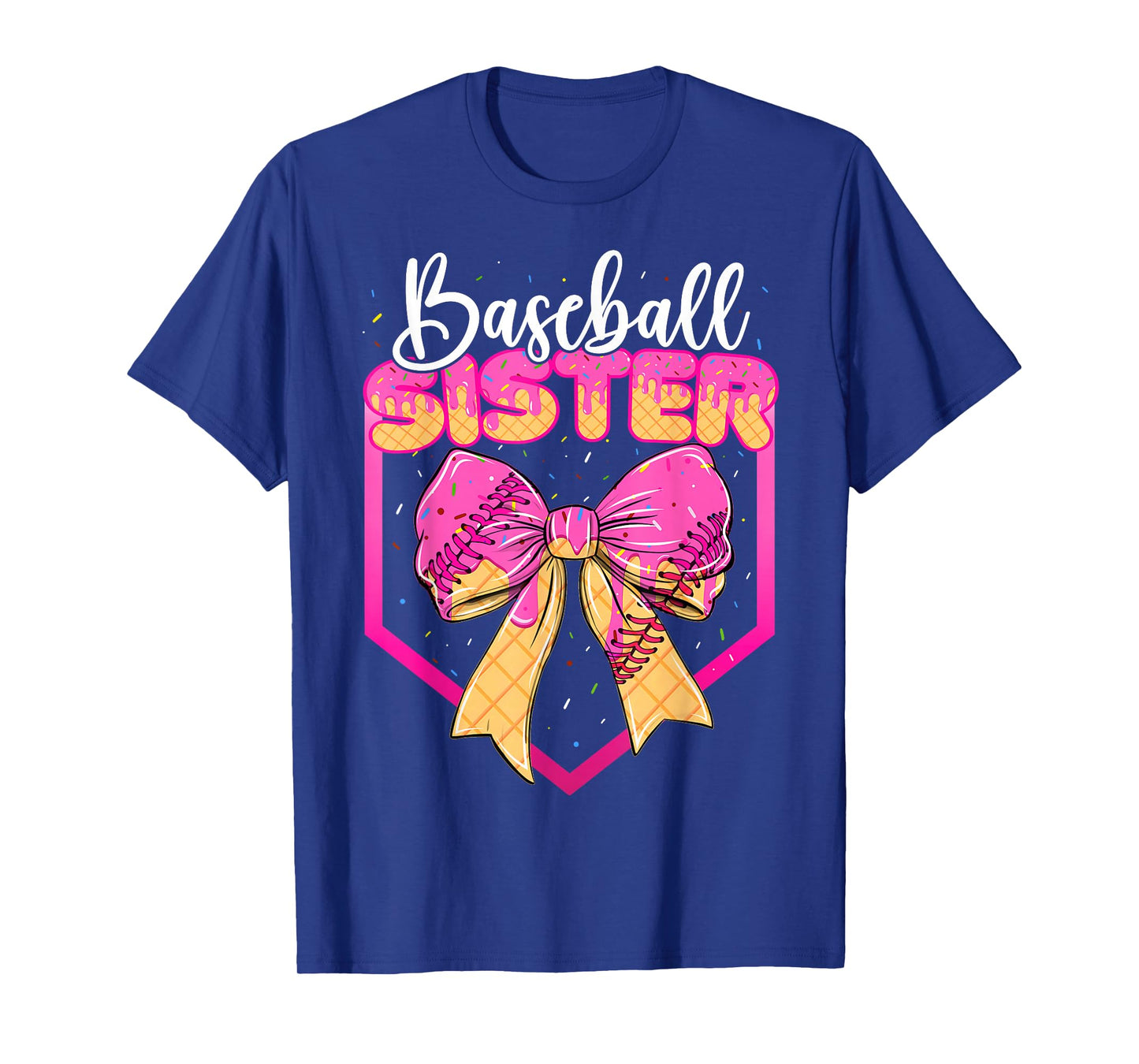 Baseball Sister Drip Ice Cream Drip Girls Sprinkle Youth T-Shirt
