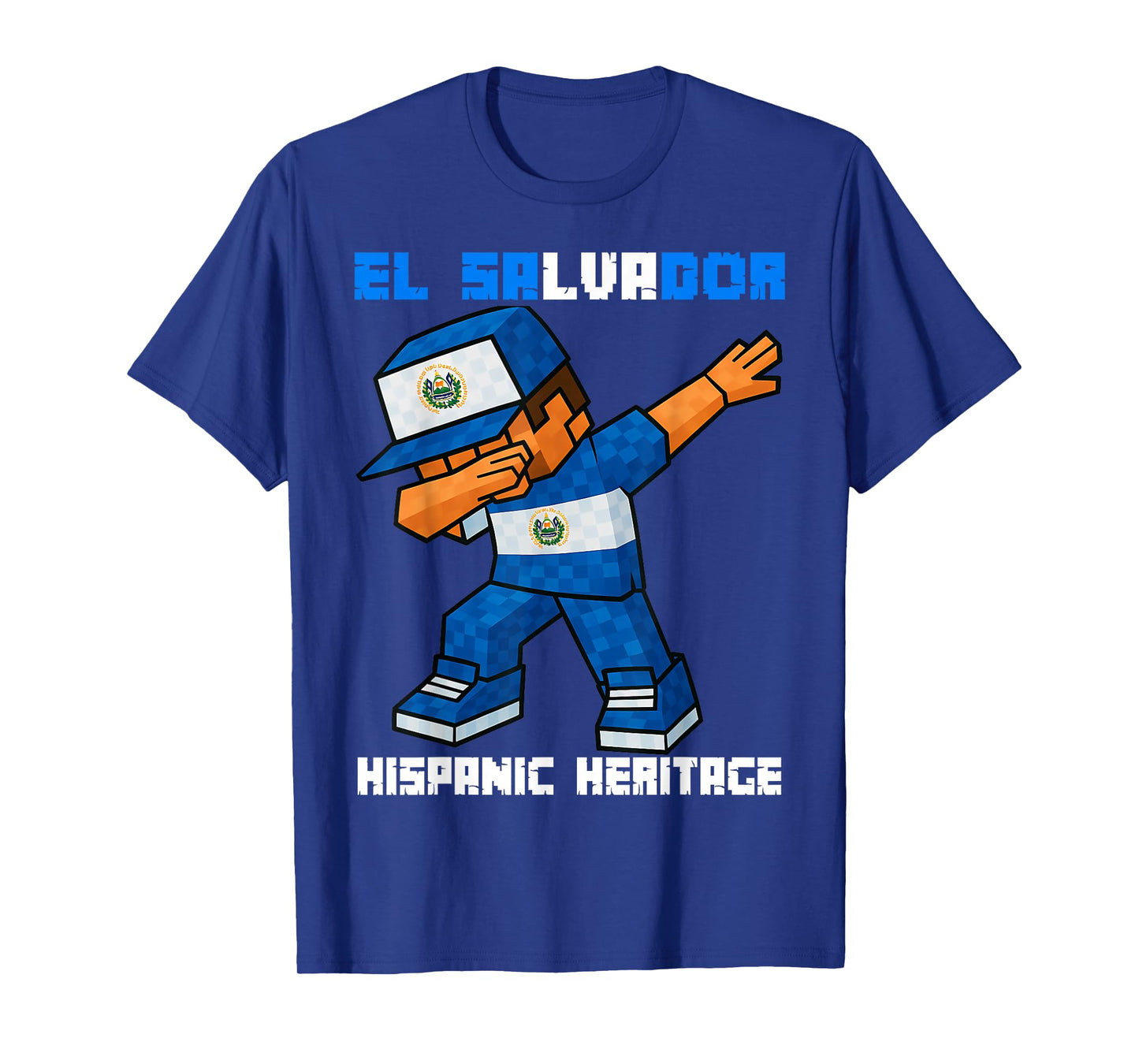 El Salvador Dab Kids Game Pixel Hispanic Heritage Salvadoran T-Shirt