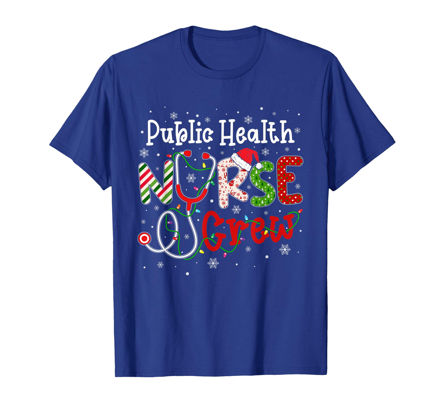 Public Health Christmas Nurse Crew Nursing Christmas Pattern T-Shirt