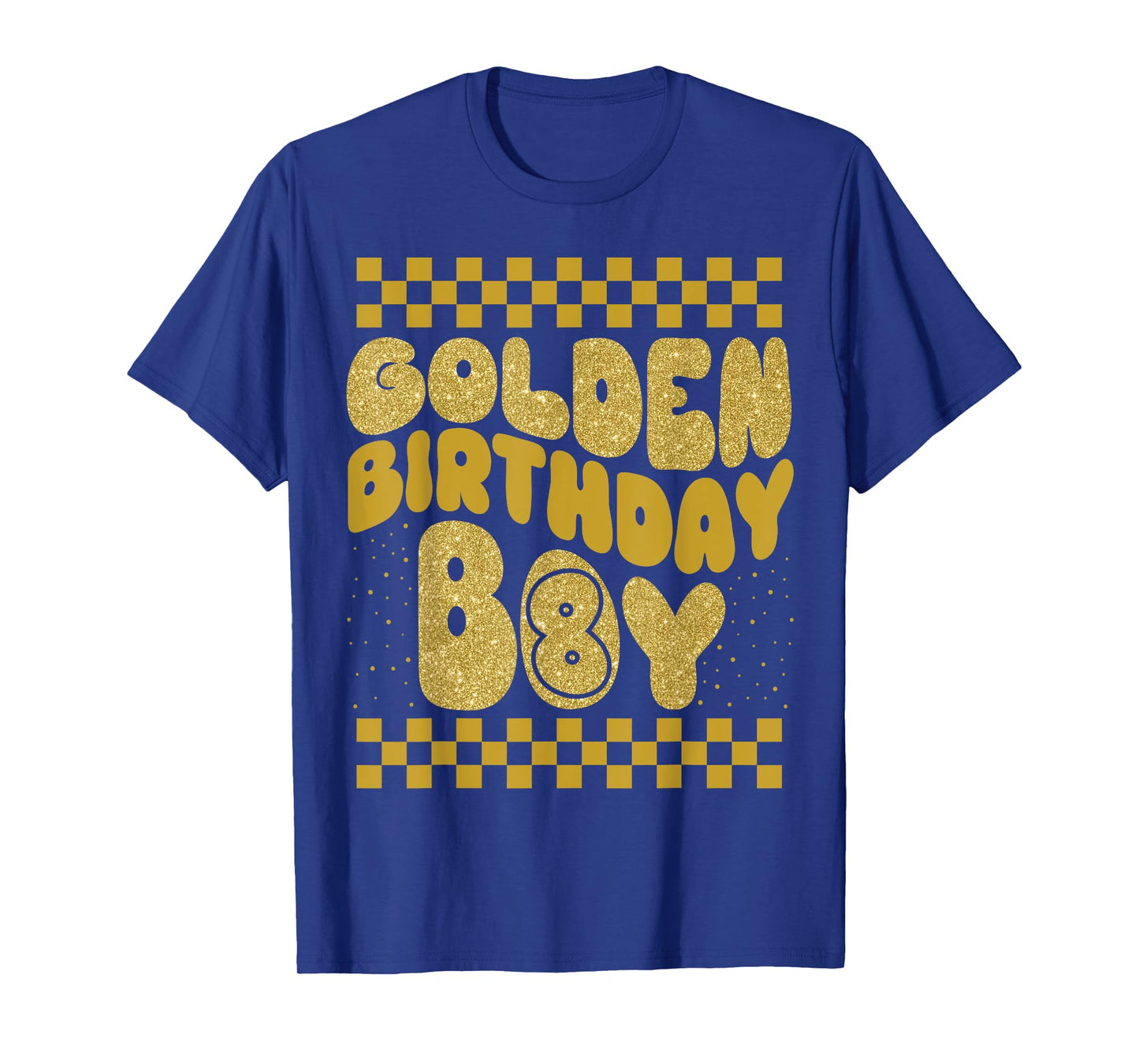 Golden 8th Birthday Boys Toddlers Birthday Party Decoration T-Shirt