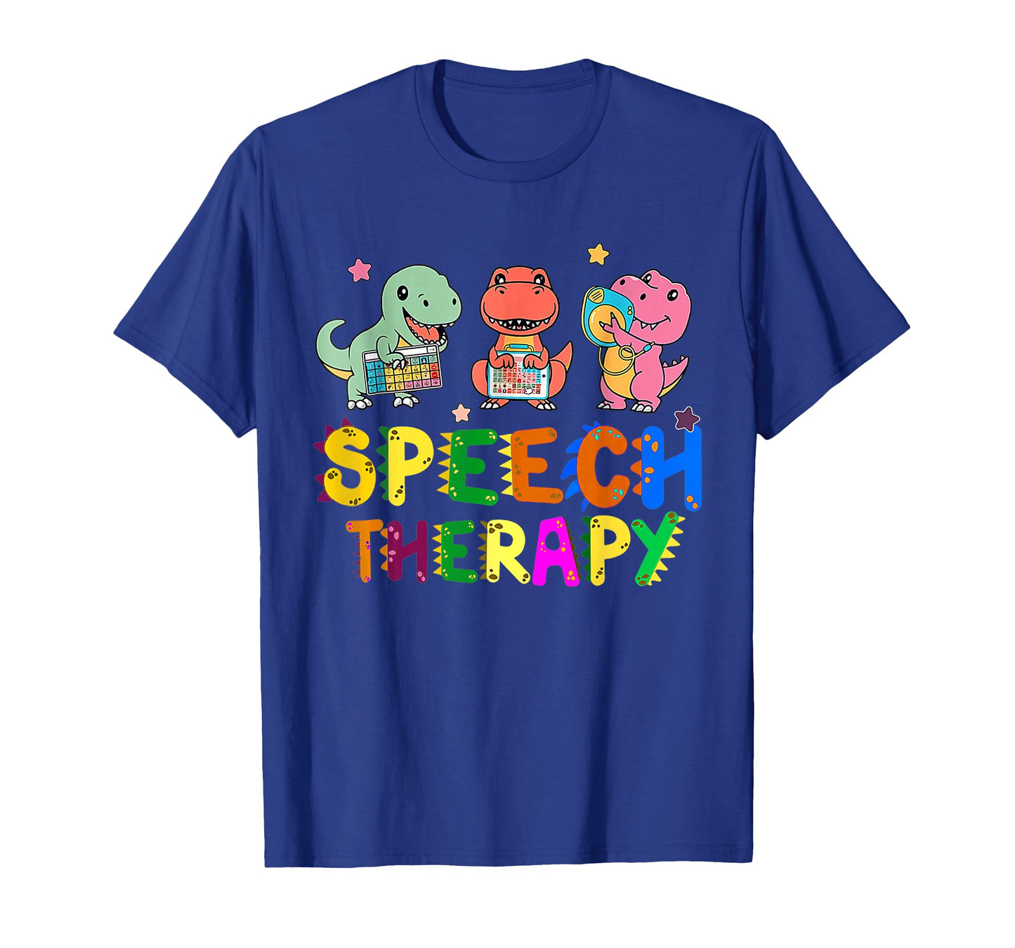 Speech Therapy Cute Dinosaur Tee Gifts Unisex-Adult T-Shirt Black Small Short Sleeve Cartoon Cute Dinosaur-Theme T-Shirts
