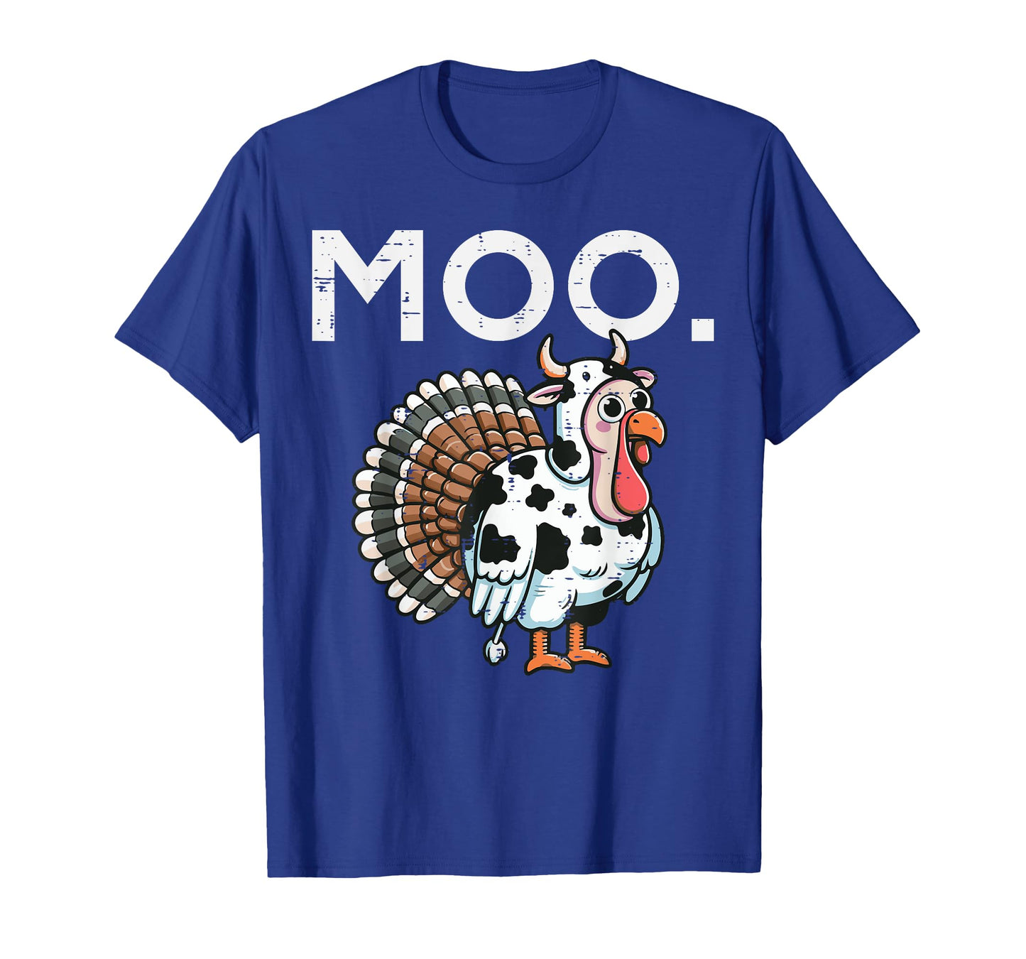 Thanksgiving Moo Turkey Cow Funny Fall Farm Men Women Kids T-Shirt
