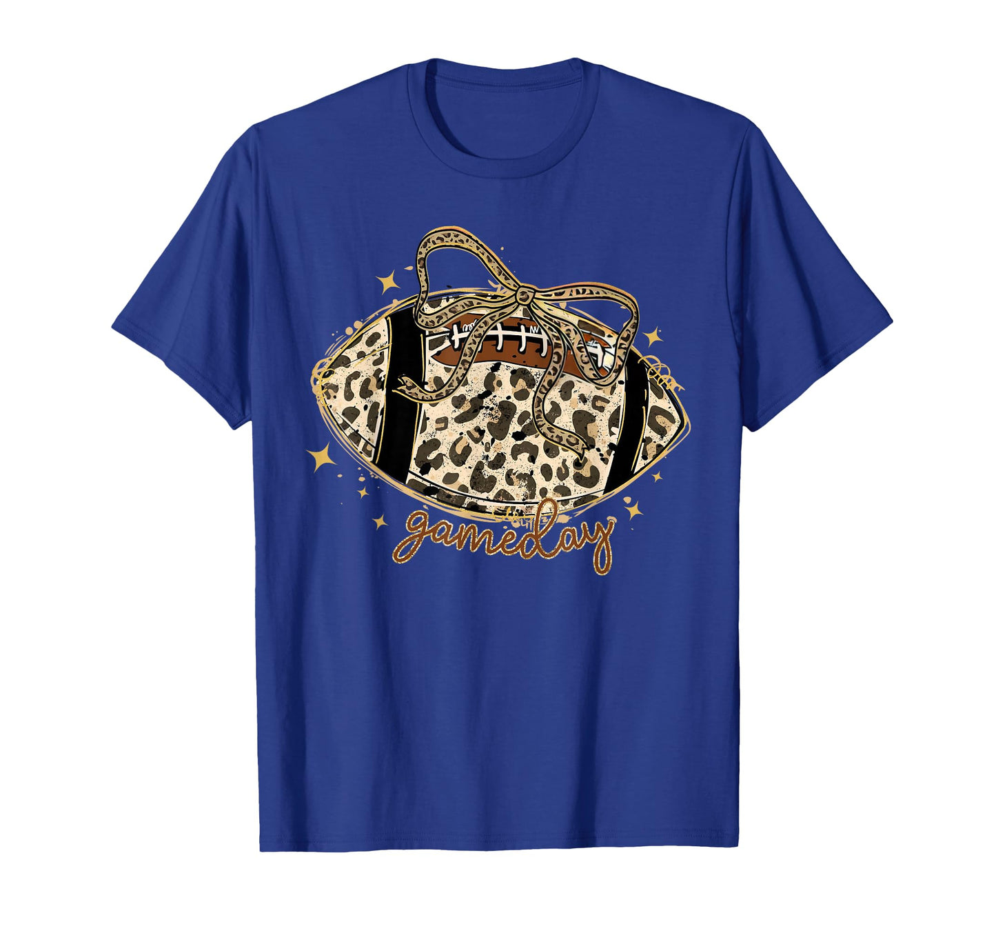 Touchdown Coquette Bow Leopard American Football Game Day T-Shirt