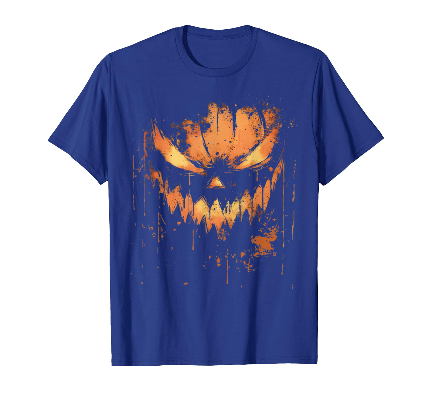 Scary Pumpkin Jack O Lantern Pumpkin Face Halloween Men Boys T-Shirt