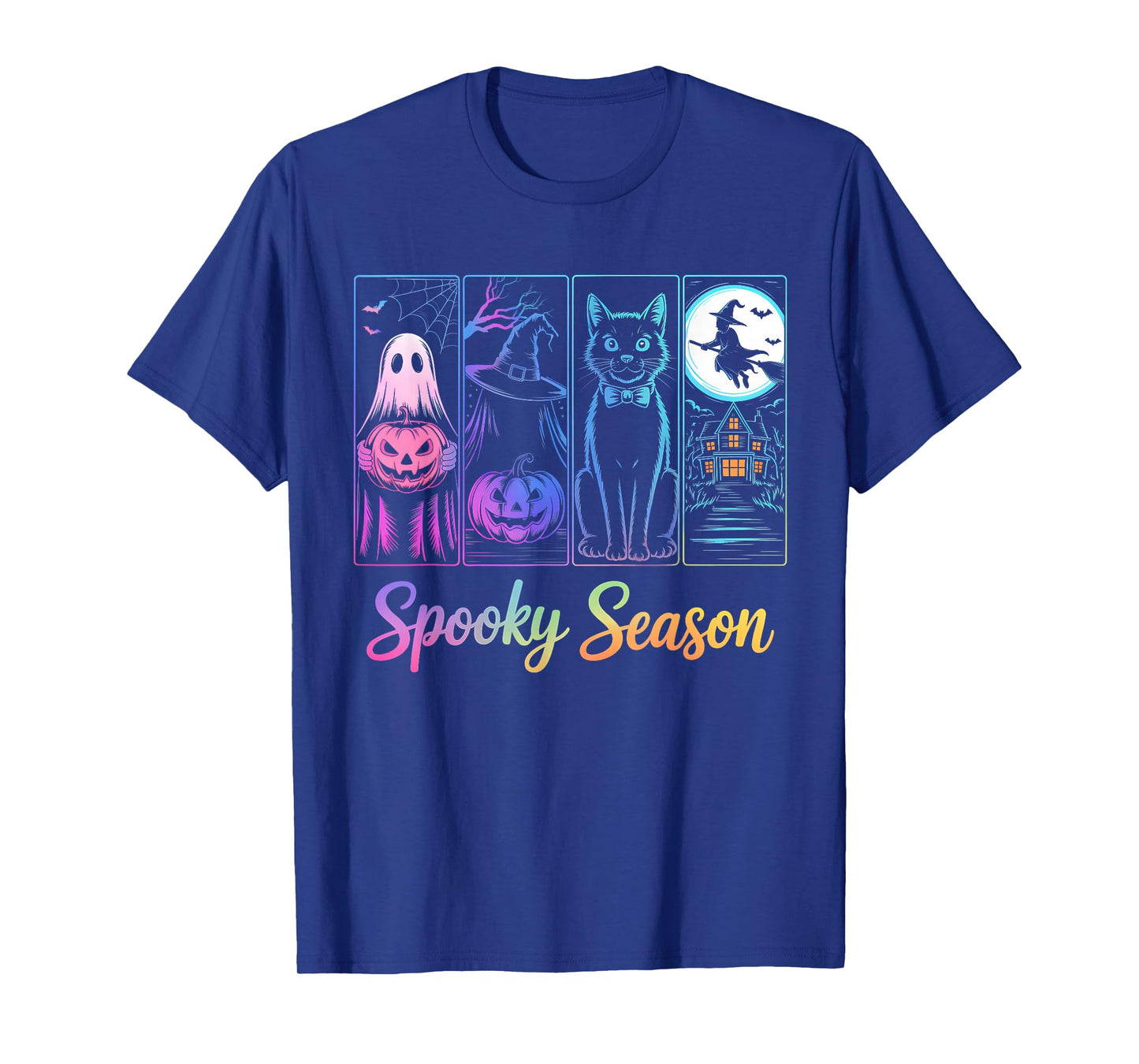 Spooky Season Black Cat Ghost Pumpkin Halloween Costume T-Shirt