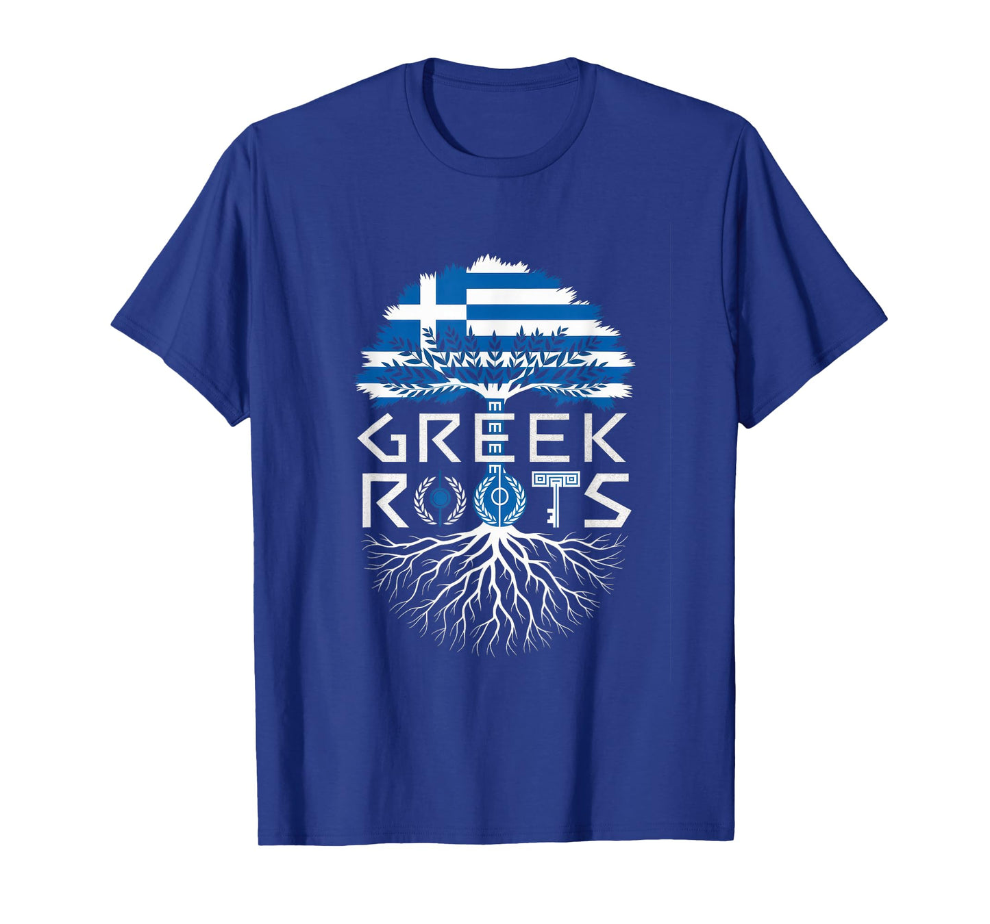 Greek Roots - Greece Flag Colors Family Tree Souvenir T-Shirt