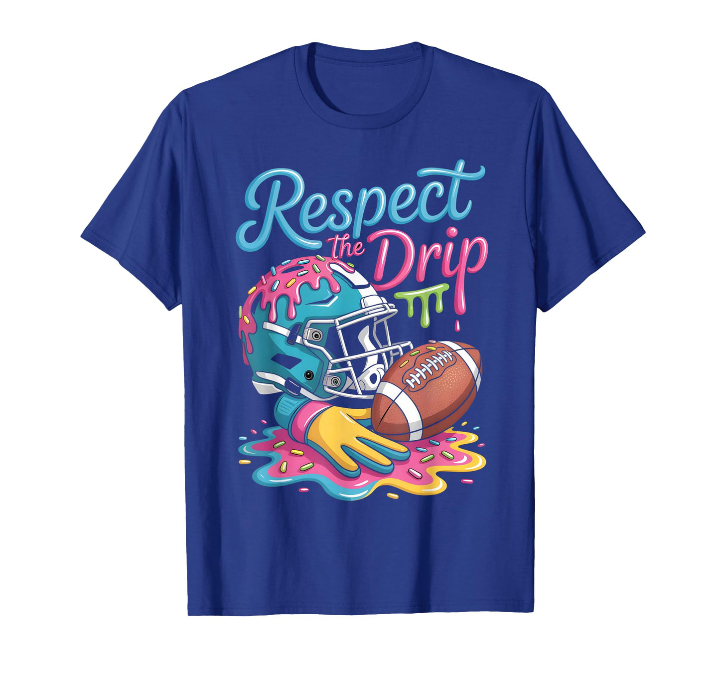 Football Drip Boys Football Ice Cream Sprinkle Respect Drip T-Shirt