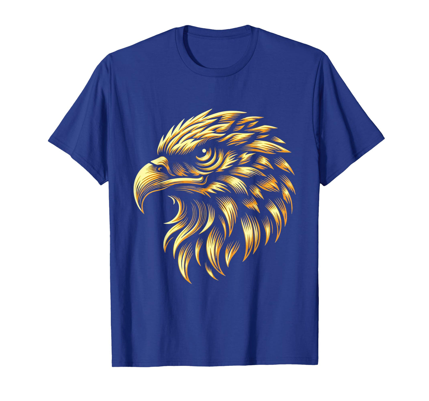 Golden American Bald Eagle Head Patriotic Design T-Shirt