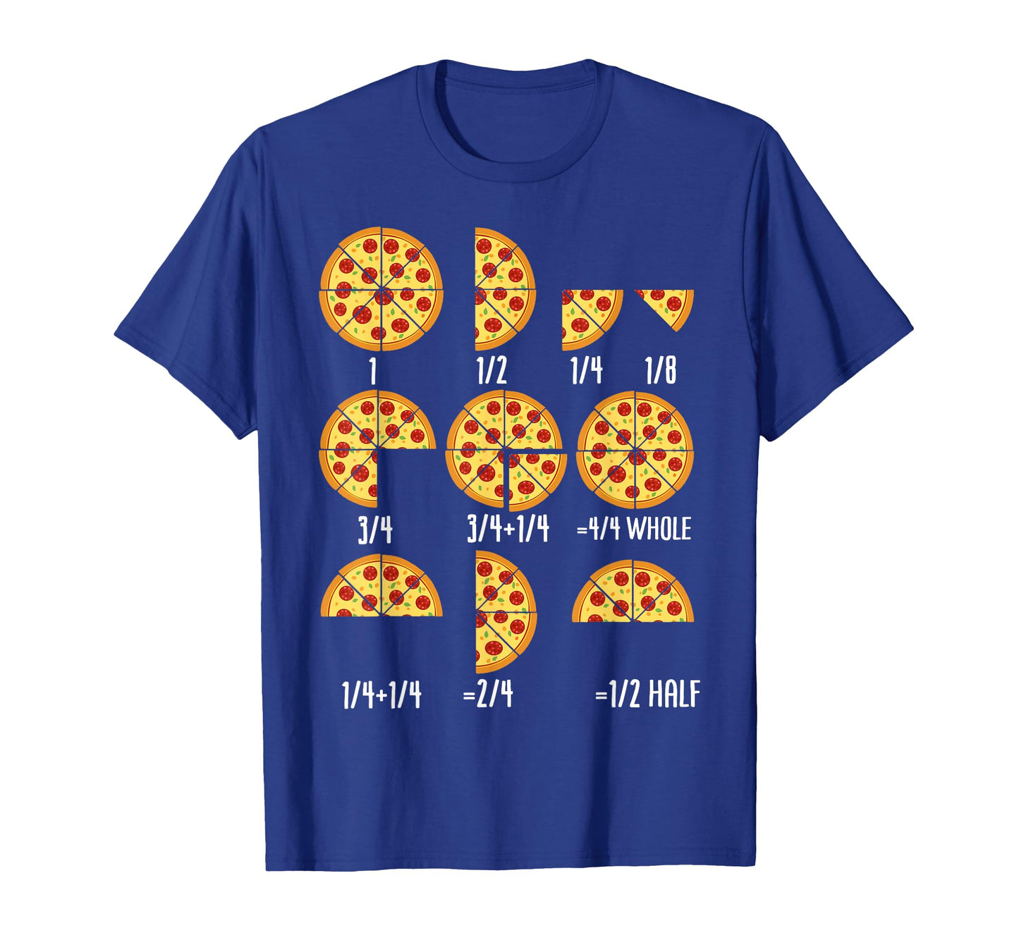 Pizza Slice Fraction Math Teacher Back To School Educational T-Shirt