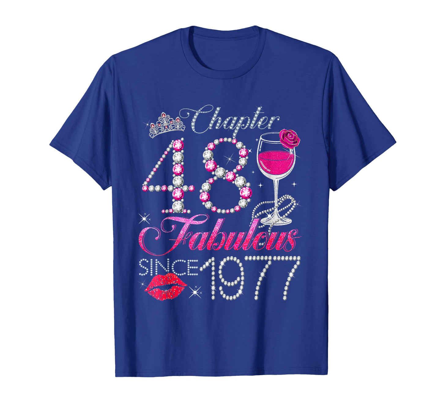 Chapter 48 Fabulous Since 1977 48th Birthday Queen Diamond T-Shirt