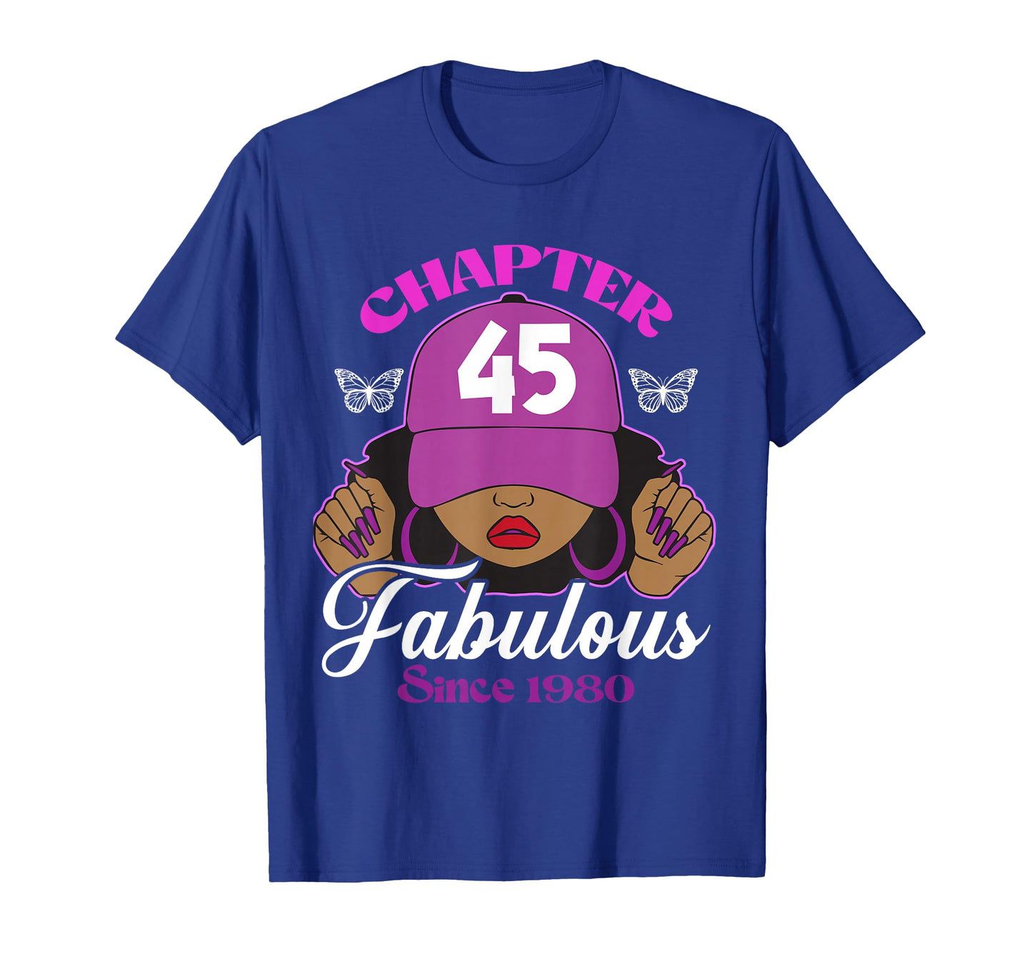 Chapter 45 Fabulous Since 1980 45th Birthday Black Women T-Shirt