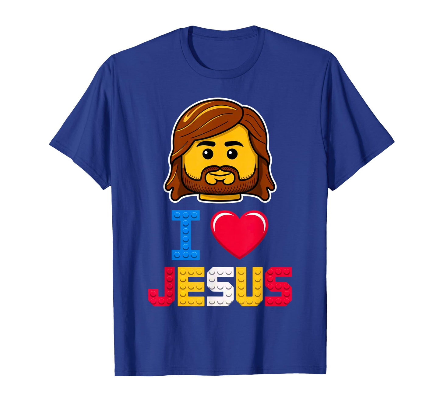 I Love Jesus Master Builder Building Bricks Blocks Christian T-Shirt
