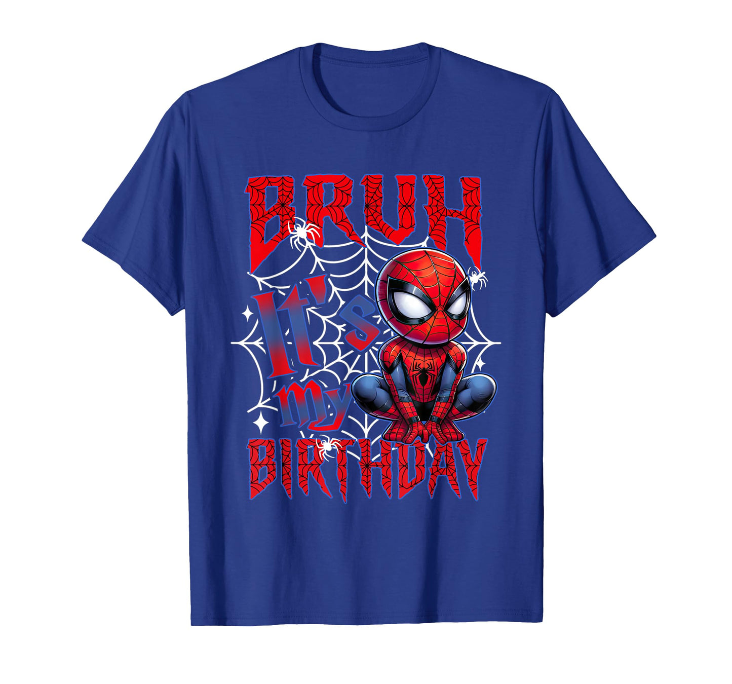 Bruh It's My Birthday Funny Spider Birthday For Boys Kids T-Shirt