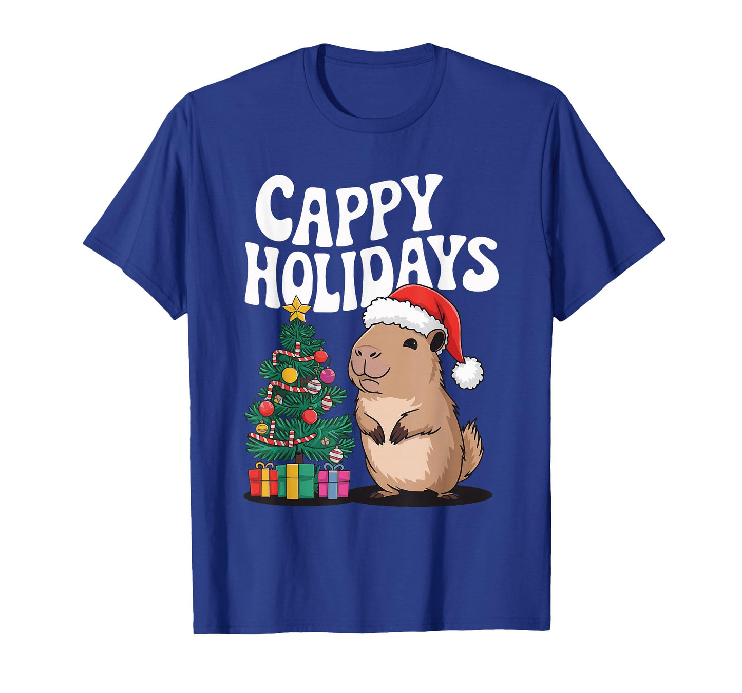 Cappy Holidays Capybara Christmas T-Shirt