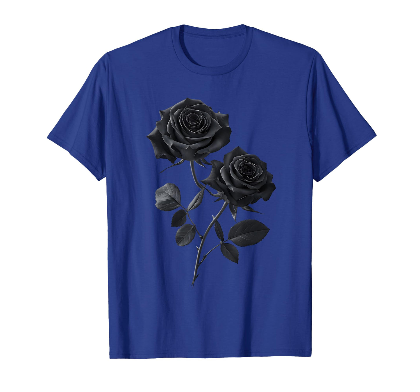 Beautiful Black Roses Flower Couple T-Shirt