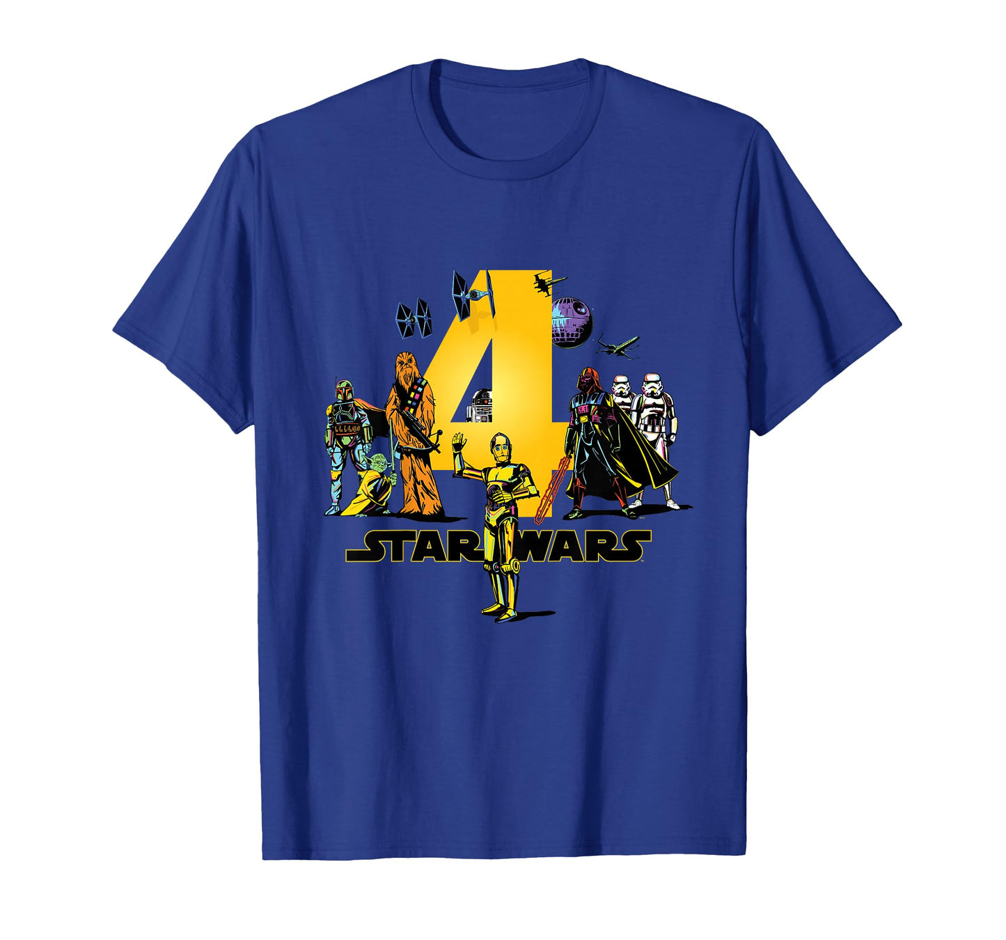 Star Wars Classic Characters Fourth Birthday 4 Years Old T-Shirt