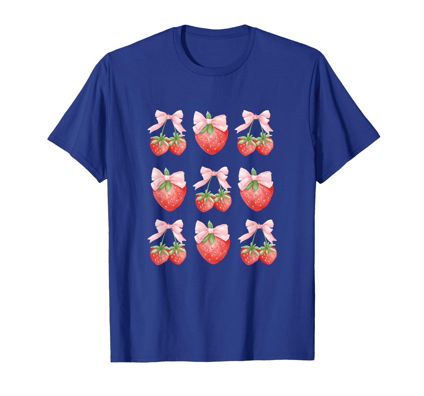 Cute Pink Bow Coquette Strawberry Clean Girl Aesthetic T-Shirt