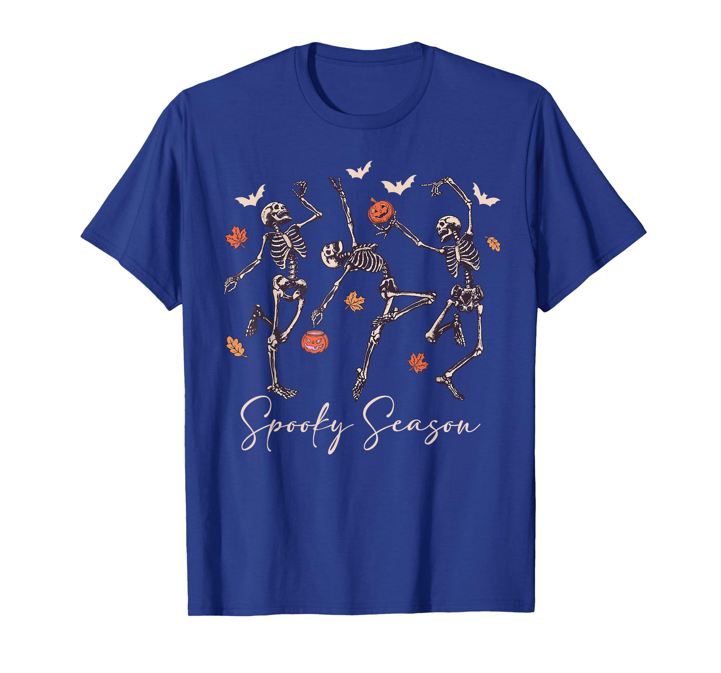 Funny Dancing Skeleton Halloween Pumpkin Spooky Season T-Shirt