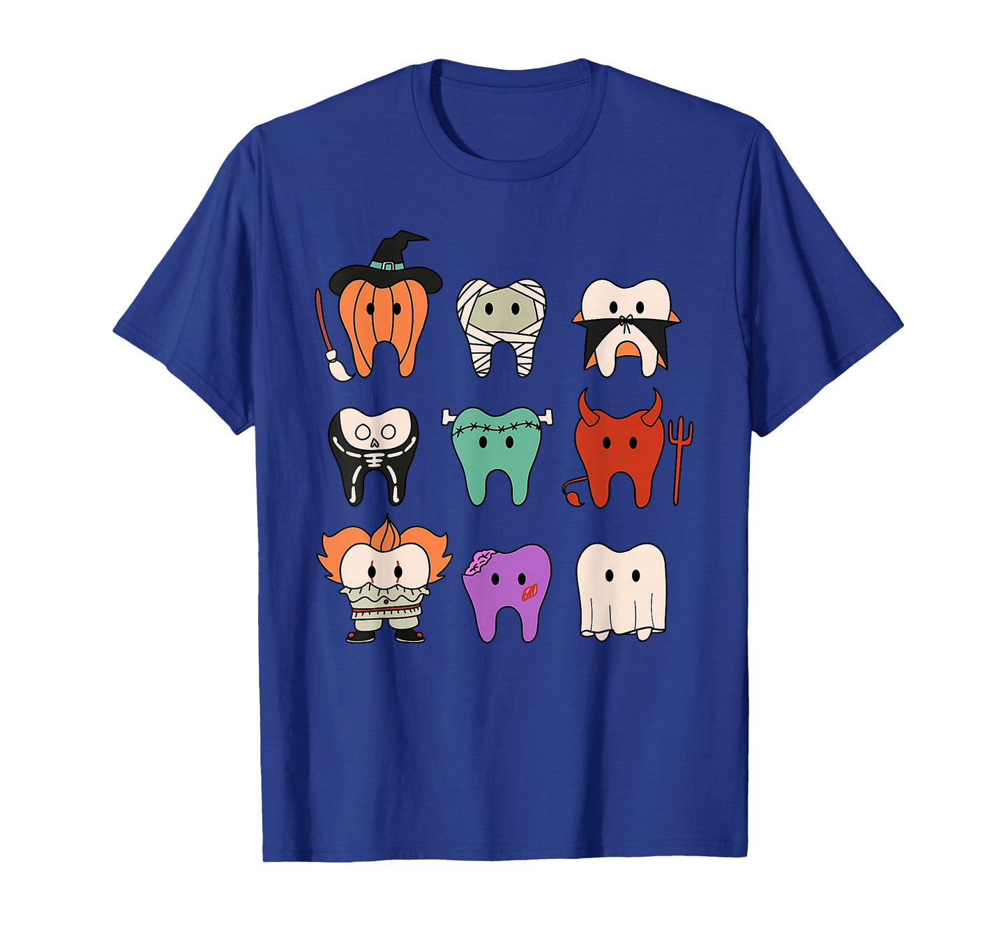 Funny Cute Dental Hygiene Monsters Teeth Squad Halloween T-Shirt