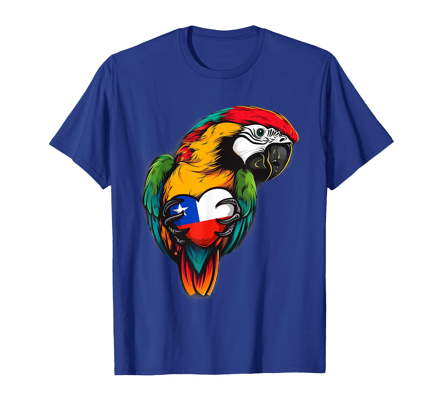 Chile Flag Heart Parrot Chilean Pride Chilean Roots T-Shirt