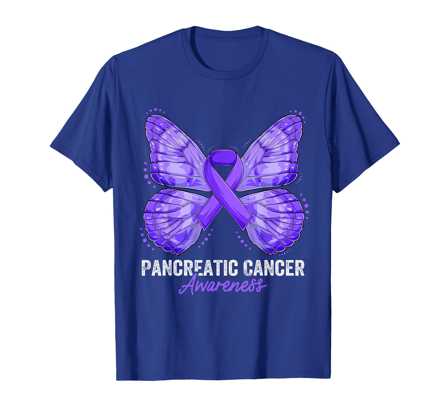 Pancreatic Cancer Awareness Month Butterfly Purple Ribbon T-Shirt