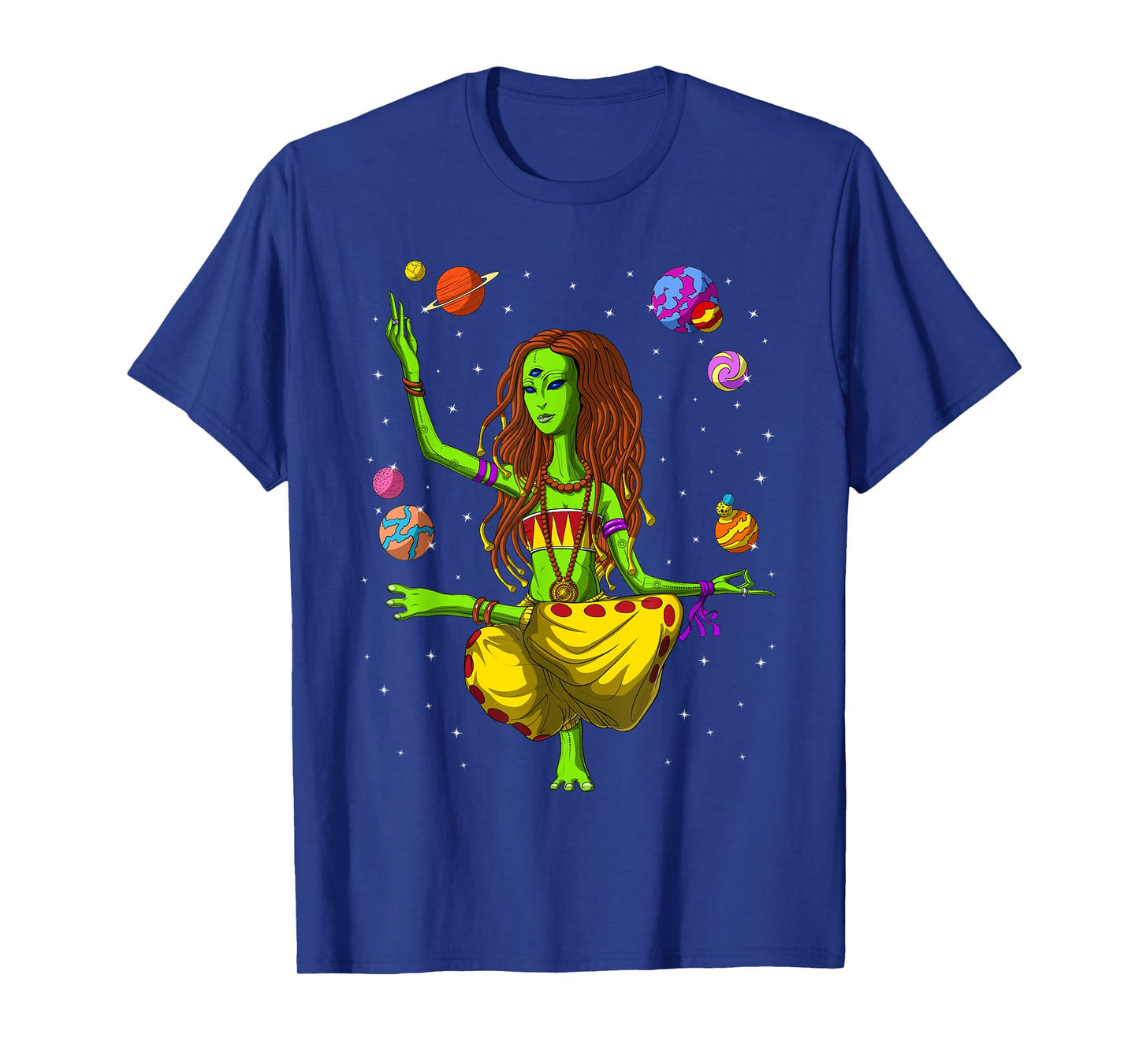 Hippie Alien Yoga Zen Meditation Psychedelic Spiritual Women T-Shirt