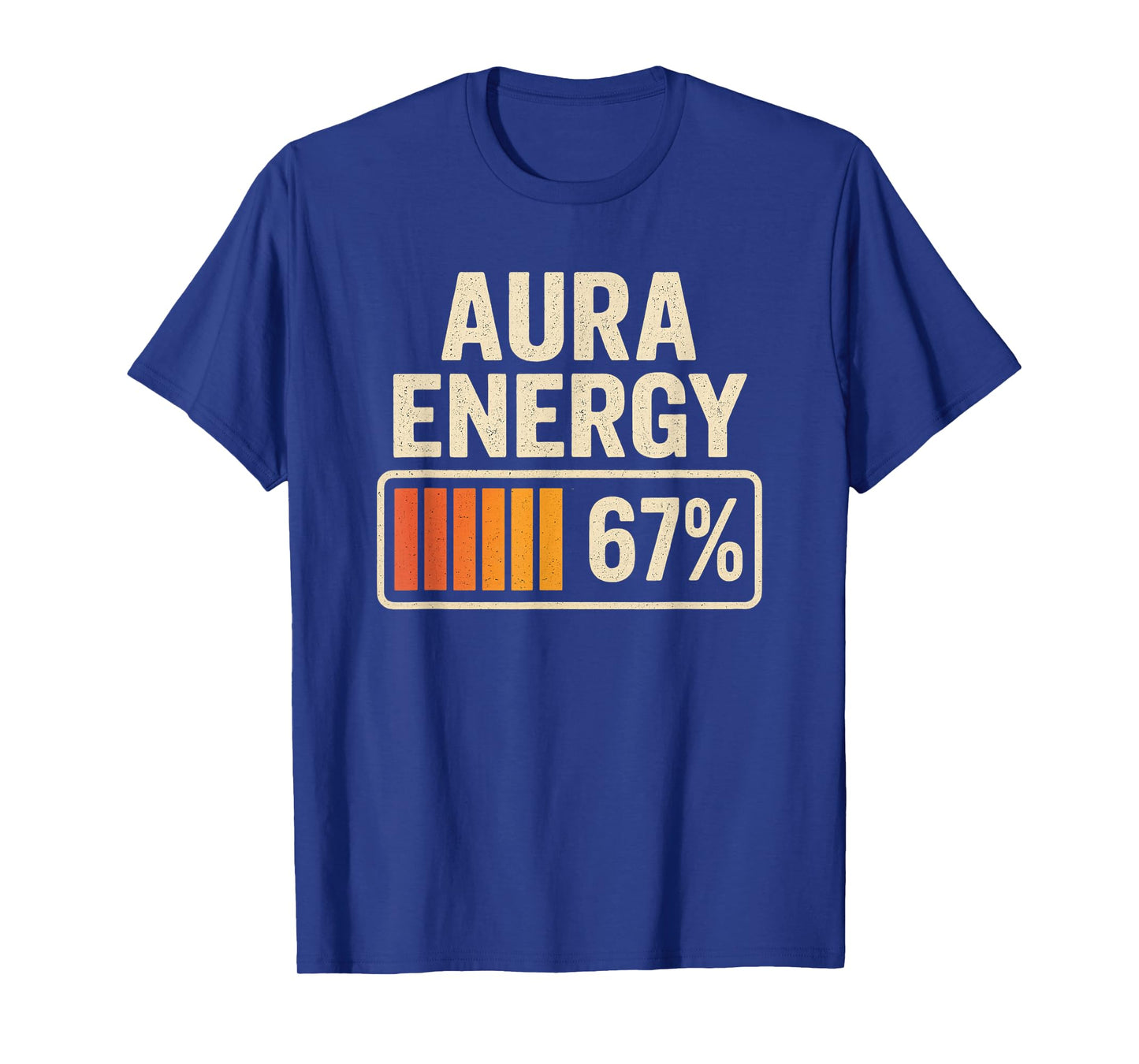 Aura Energy 67 Meme Funny Gen Alpha Slang Retro Vintage Men T-Shirt