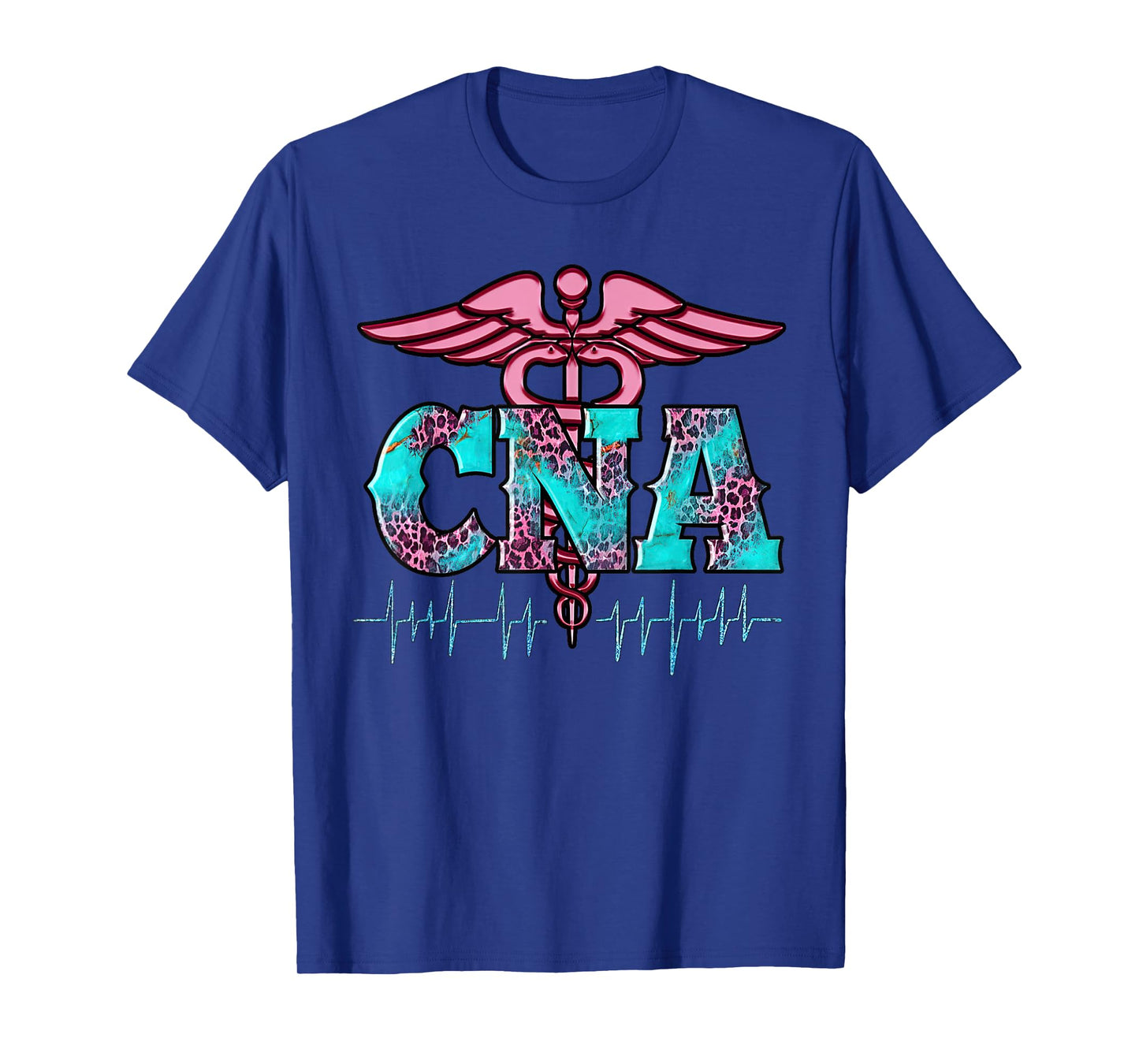 Pink And Blue Leopard CNA Nurse Christmas Pajamas For Team T-Shirt